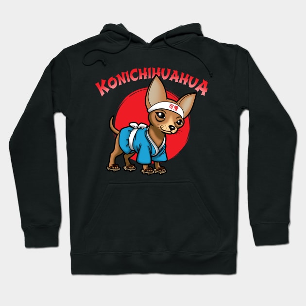 Original Cute Funny Japanese Konnichiwa Kawaii Chihuahua Dog Gift For Dog Lovers Hoodie by BoggsNicolas